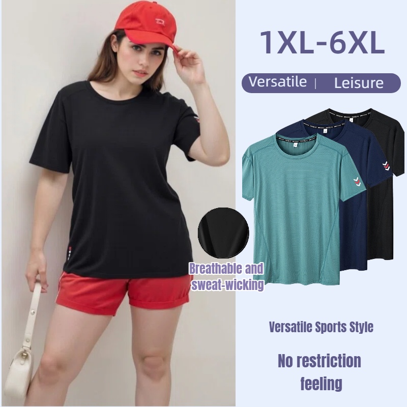 Yoga Fitness Plus - Camiseta Esportiva Feminina Plus Size 1XL-6XL,