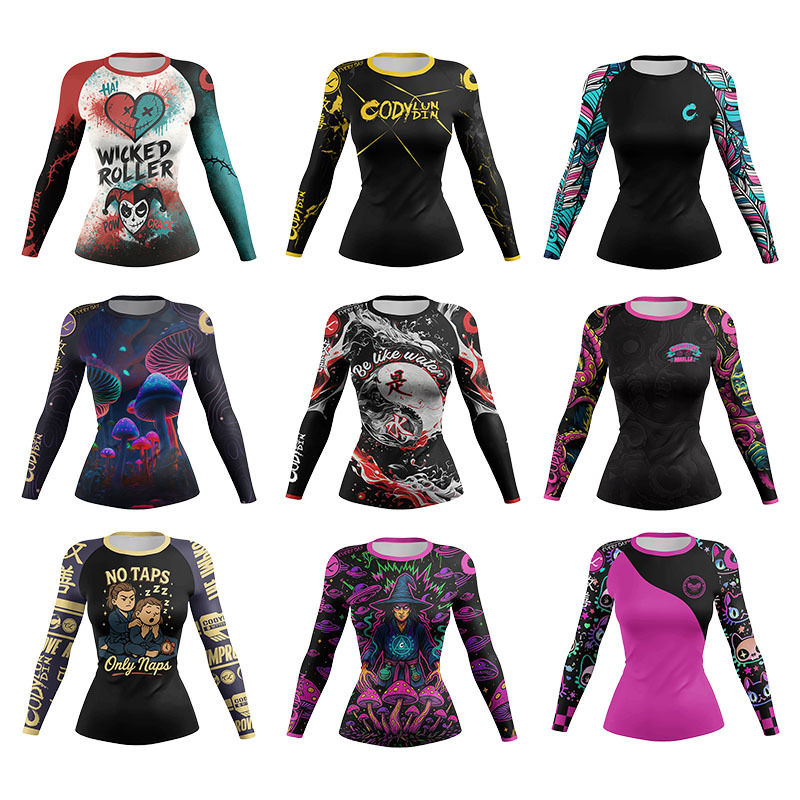 Yoga Fitness Jiu Jitsu - Camiseta de Compressão Feminina para MMA,