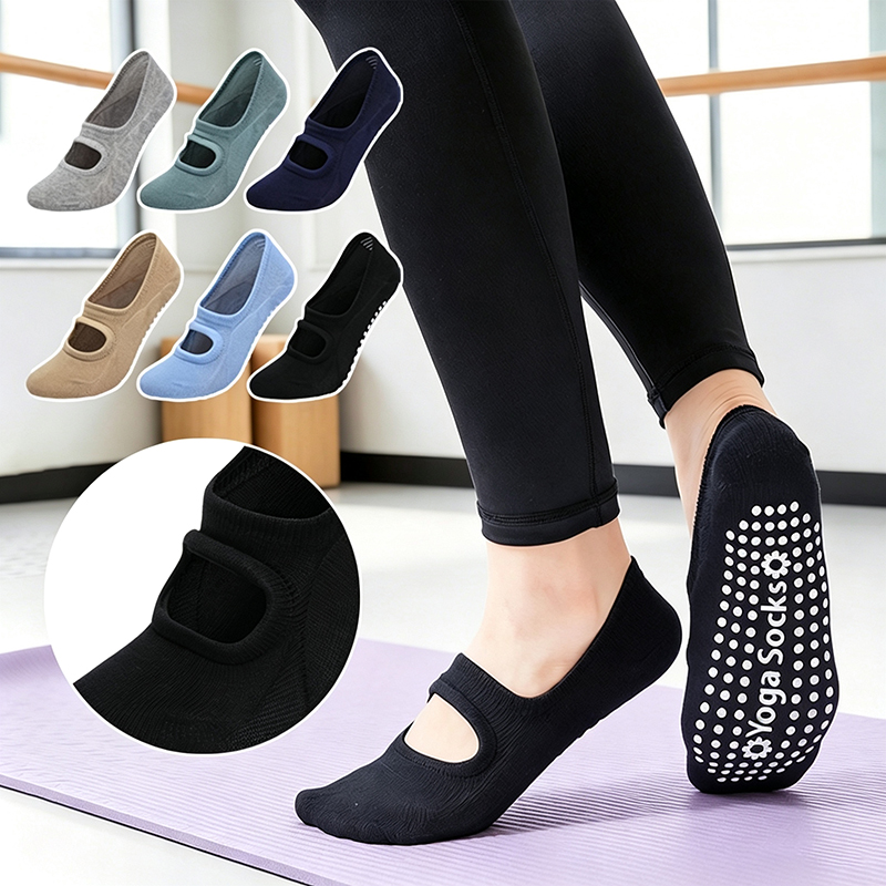 Yoga Fitness Plus - Meias de Yoga Antiderrapantes Sem Calcanhar