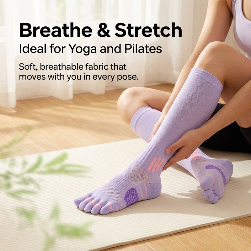 1/6 Pares de Meias Longas Femi - Yoga & Fitness Classes By Niharika Zirakpur Reviews avaliação e preço